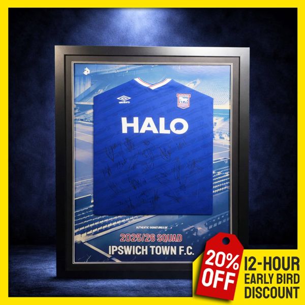 Squad Signed & Custom LED Framed Ipswich Shirt!