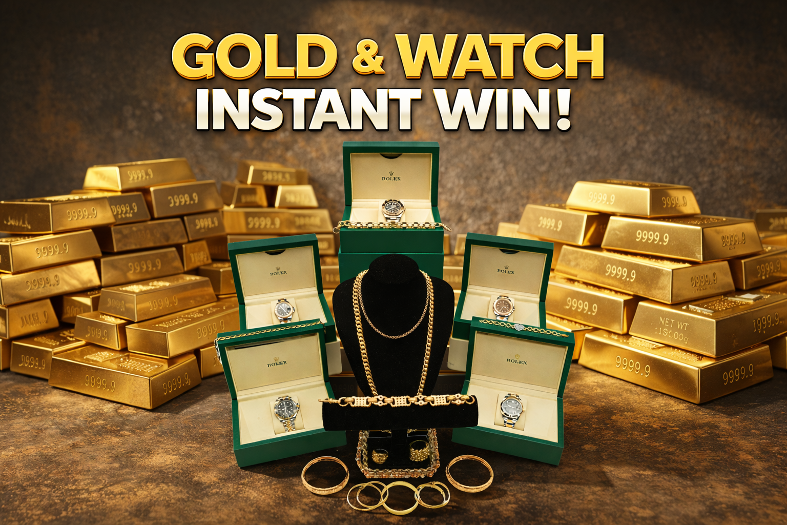 GOLD AND WATCH INSTANT WINS [Draw March 20th] £5,000 END PRIZE