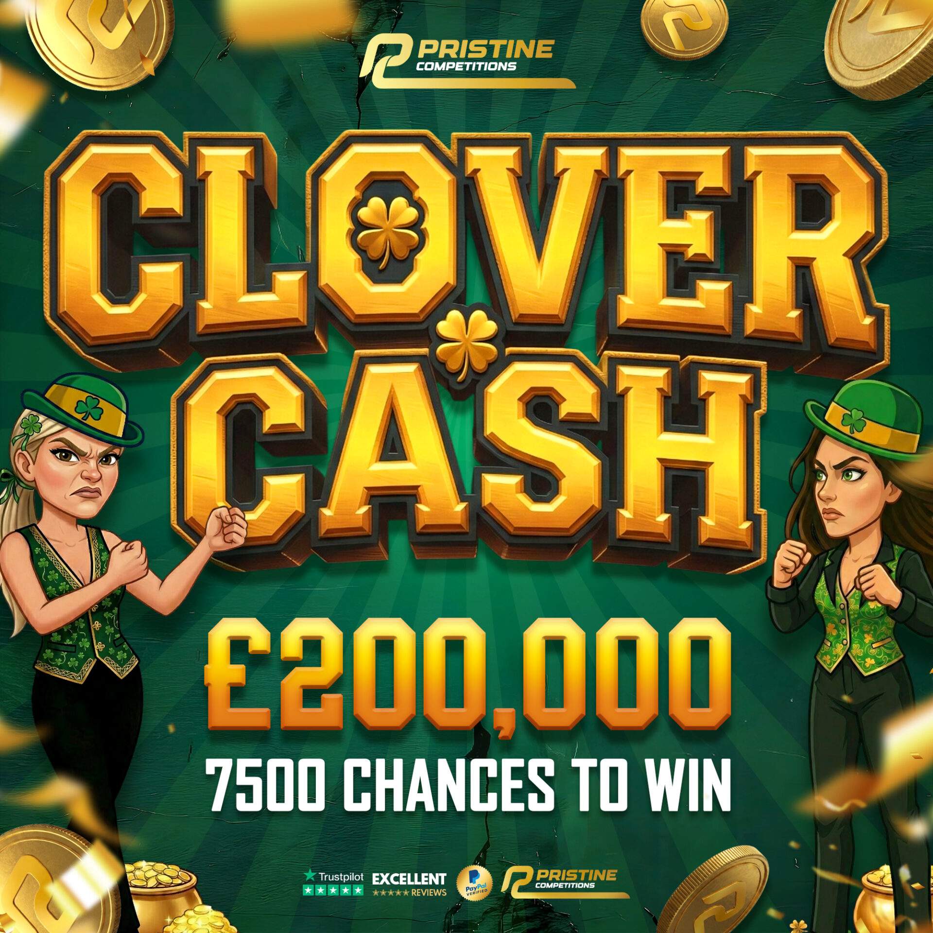 Clover Cash Instant Wins – 7,500 Prizes – £200,000 Prize Fund