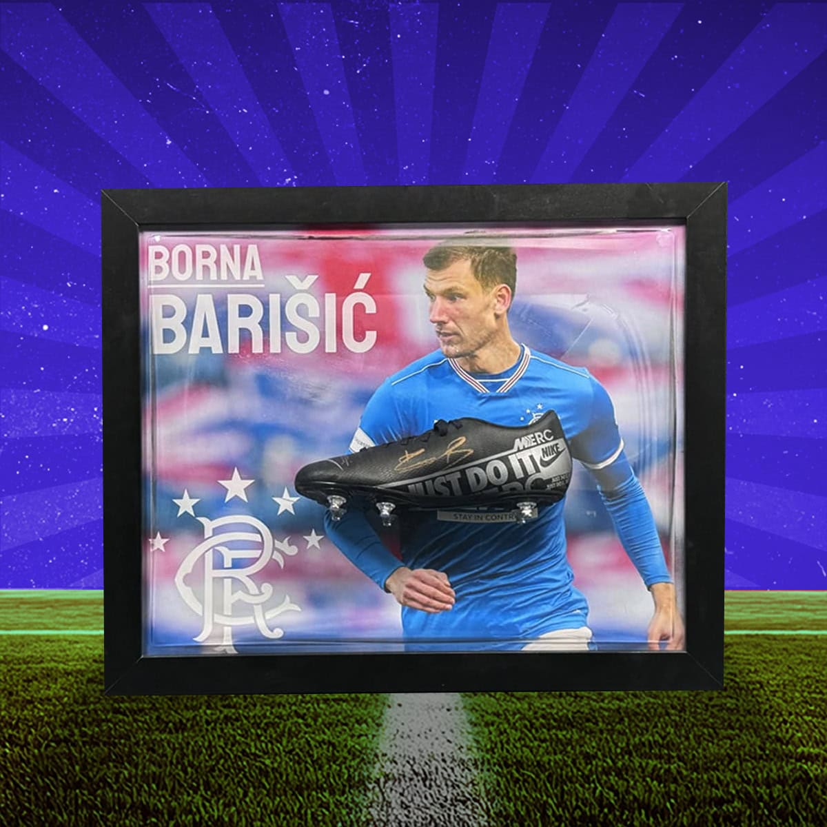 Rangers Competition! Win this Borna Barišić signed & custom framed boot!