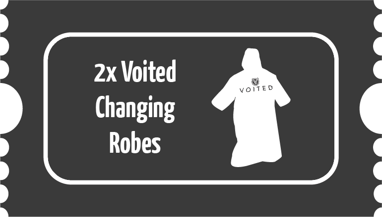 2X Voited Changing Robes Prize Draw Ticket