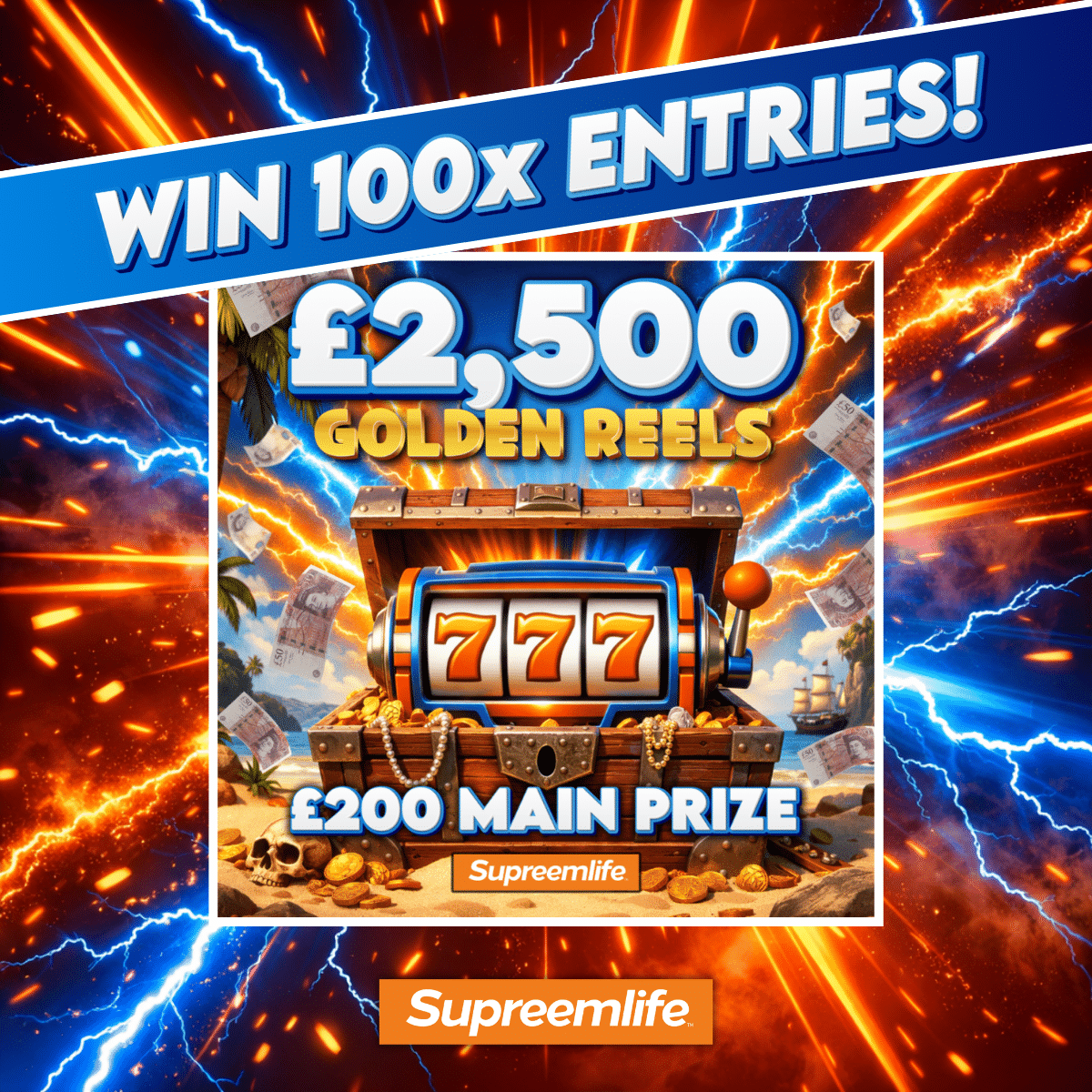 100 Entries into Golden Reels