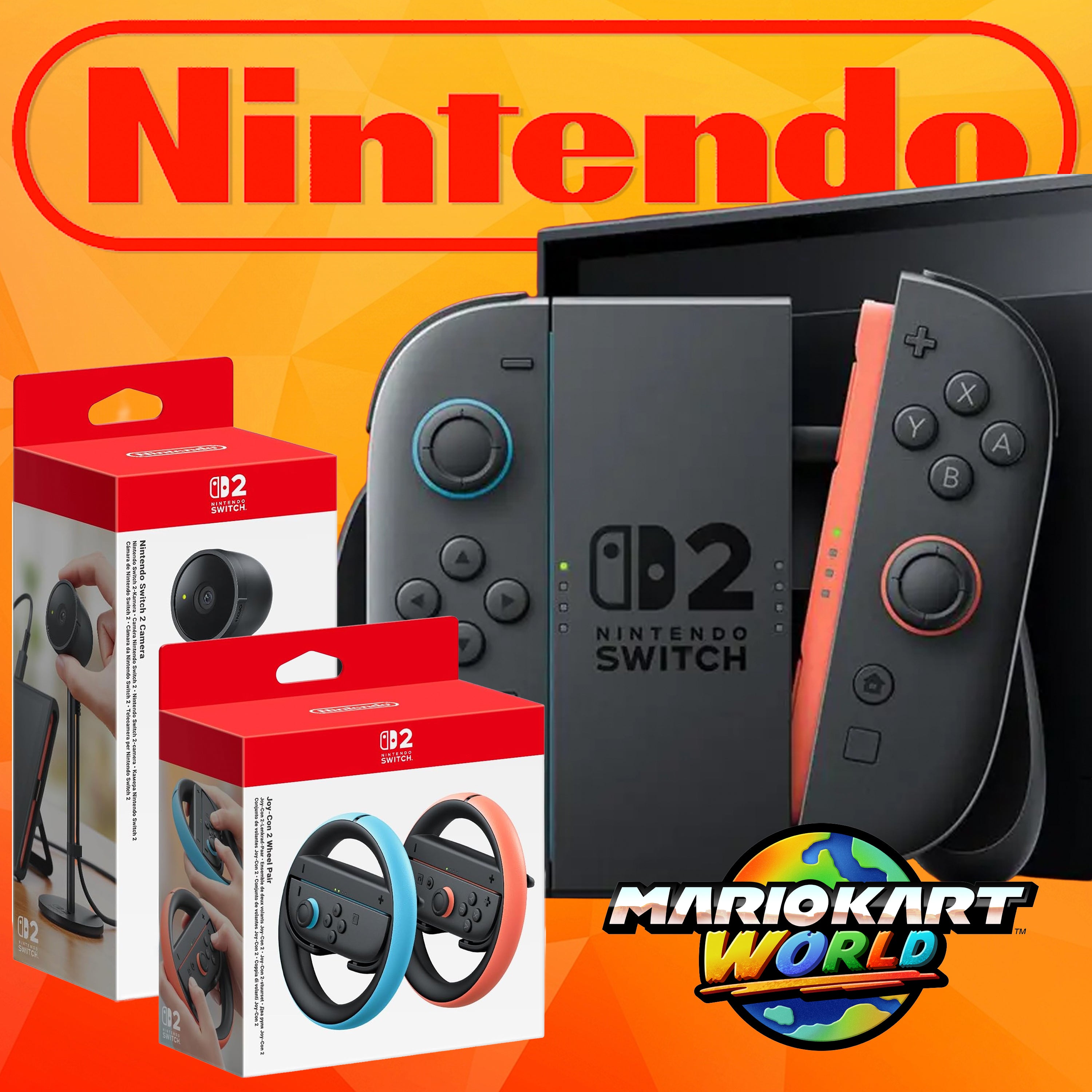 Nintendo Switch 2 + Mario Kart World + Camera Bundle