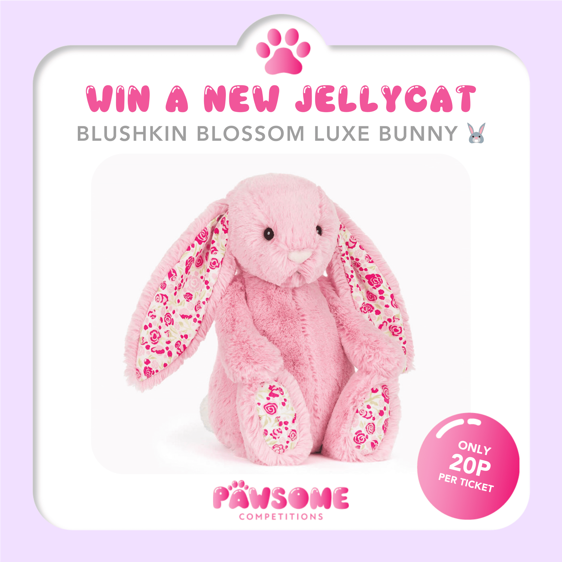 WIN A Jellycat Blushkin Blossom Luxe Bunny 🐰