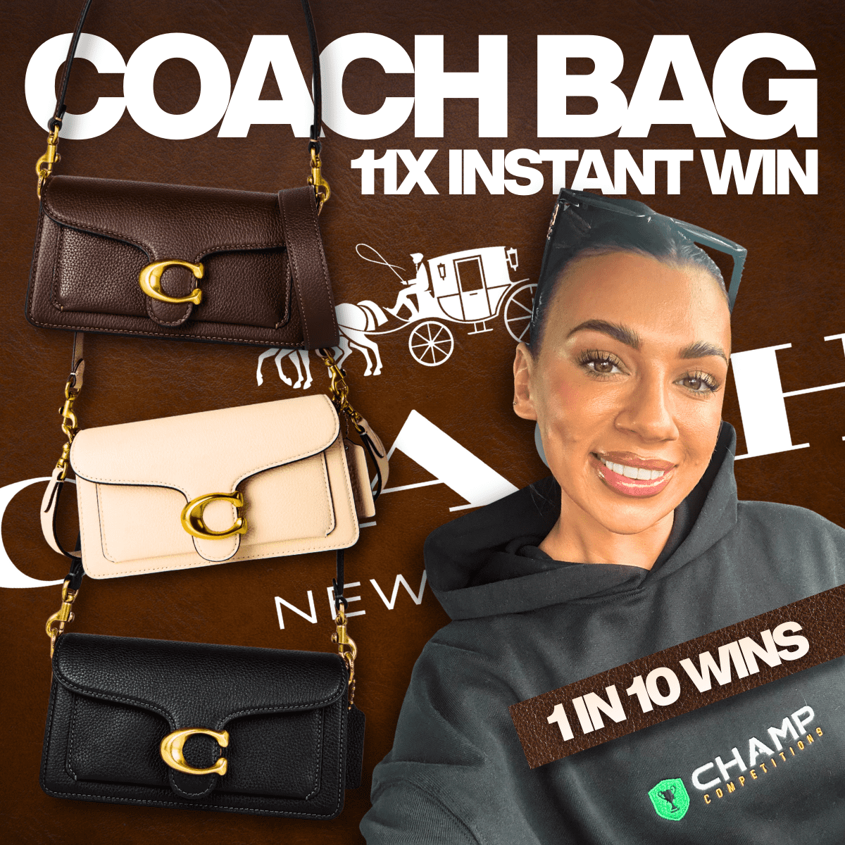 WIN 10 COACH BAGS INSTANTLY + 1 JACKPOT BAG