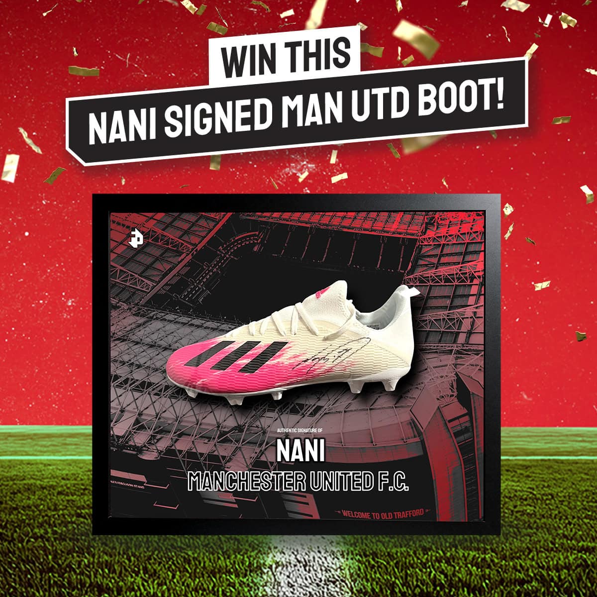Man Utd Competition! Win this Nani signed & custom framed boot!
