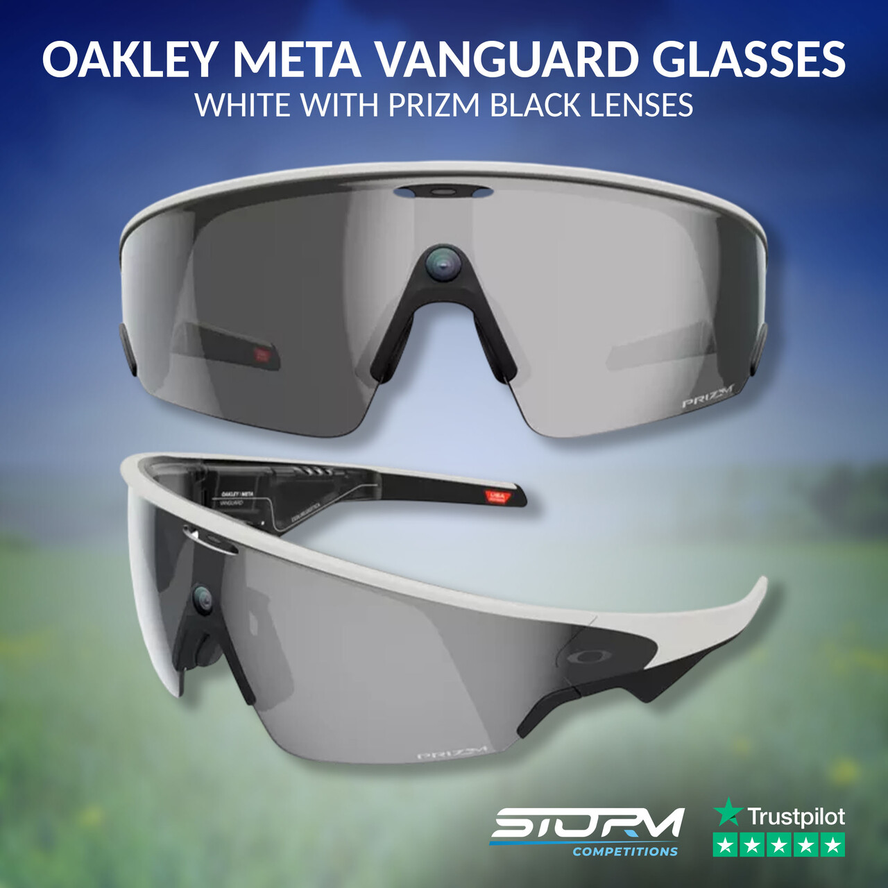OAKLEY Meta Vanguard Glasses – White with Prizm Black Lenses