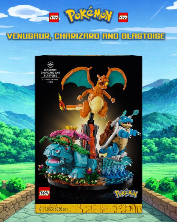 New LEGO Pokémon Venusaur, Charizard & Blastoise