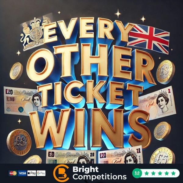 Every OTHER Ticket is a Winner! & 5x £100 Cash Jackpots