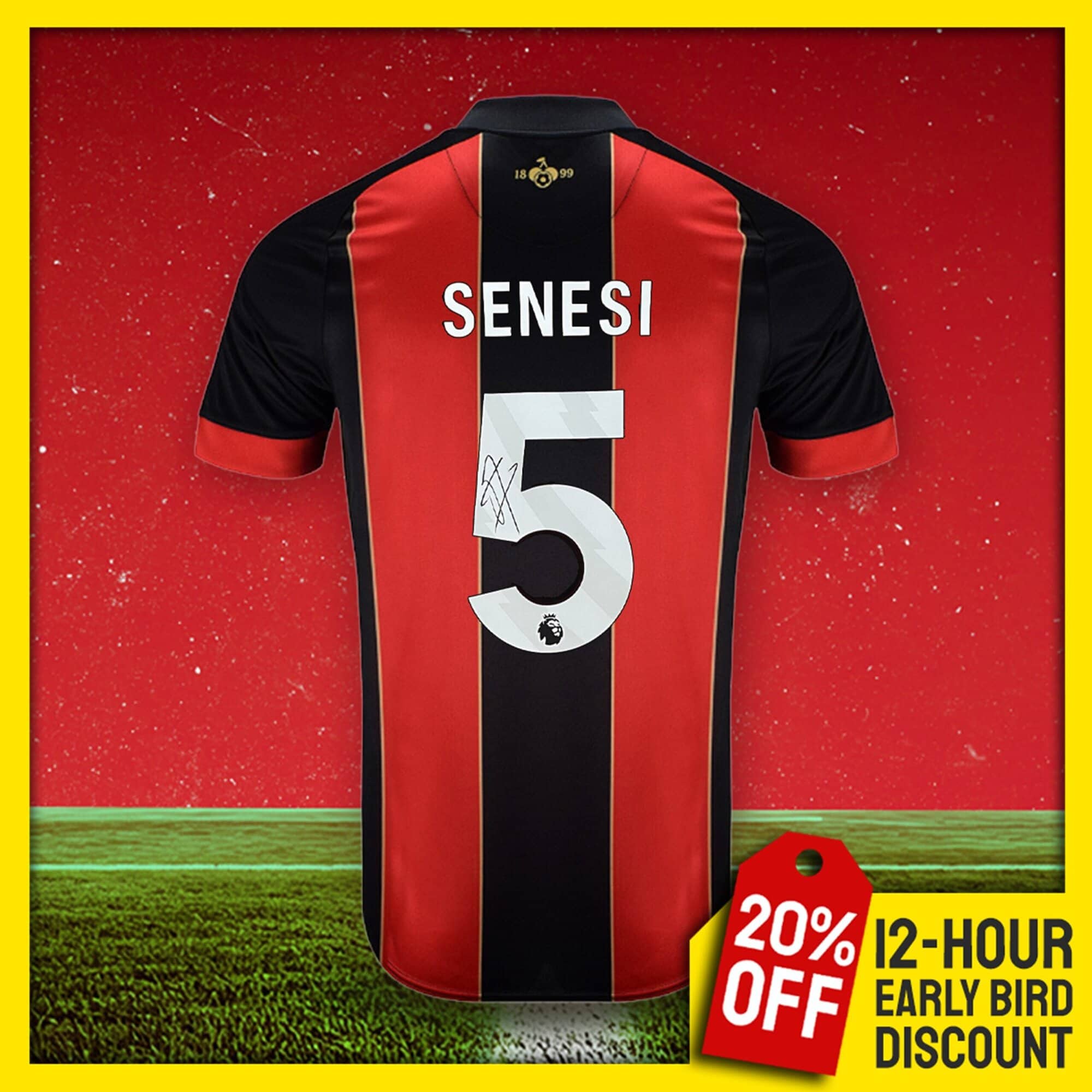 Marcos Senesi Signed Bournemouth Shirt!