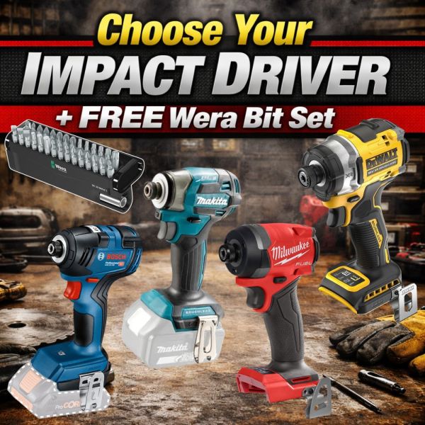 Impact Driver Of Your Choose + FREE Wera 30pc Bit Set