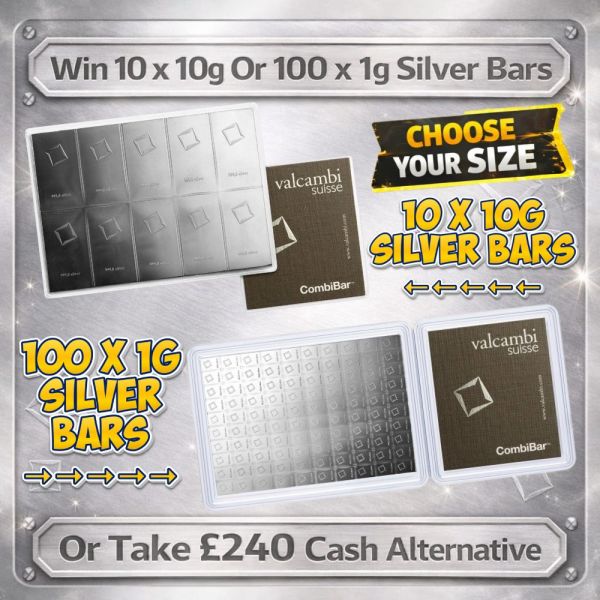 Valcambi CombiBar Choice – 10 x 10g OR 100 x 1g Silver Bars