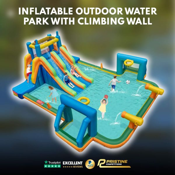 Inflatable Outdoor Water Park for Kids with Climbing Wall