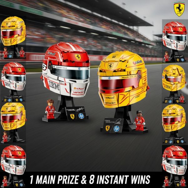 Lego Ferrari F1 Driver Helmets – 1 Main Prize – 8 Instant wins