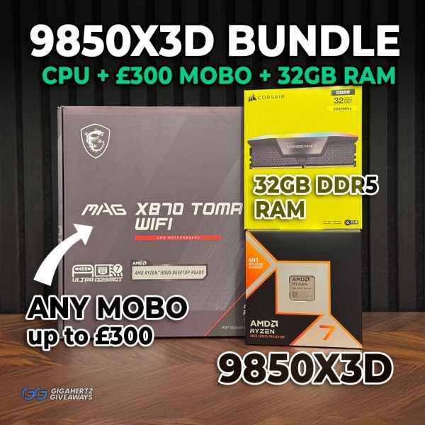 9850X3D + 32GB RAM + £300 Motherboard | Upgrade Bundle