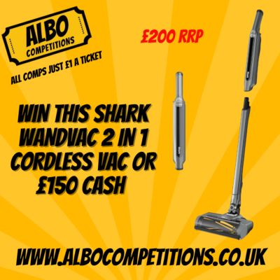 SHARK WANDVAC 2 IN 1 CORDLESS VACUUM CLEANER OR £150 CASH