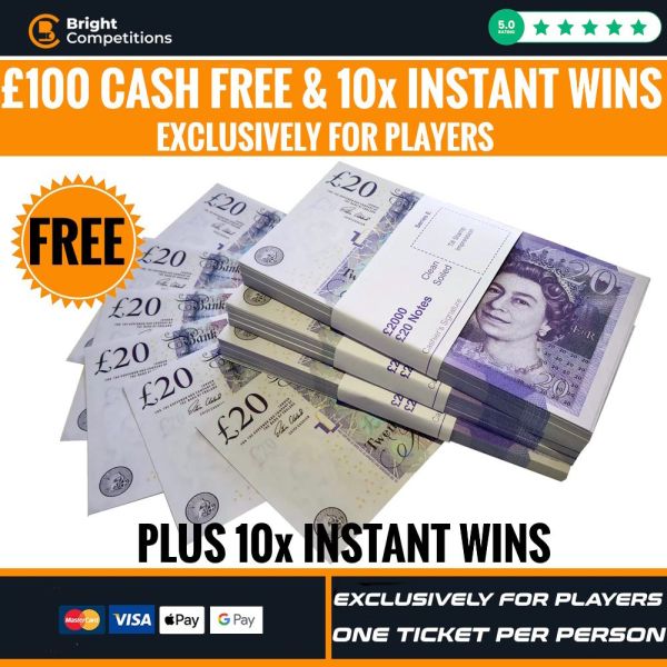 Bonus FREE Comp for Players – £100 Cash & Instant Wins – Join Our Facebook Group