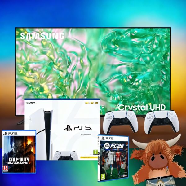 PS5 Gaming bundle + 50″ Samsung 4K TV