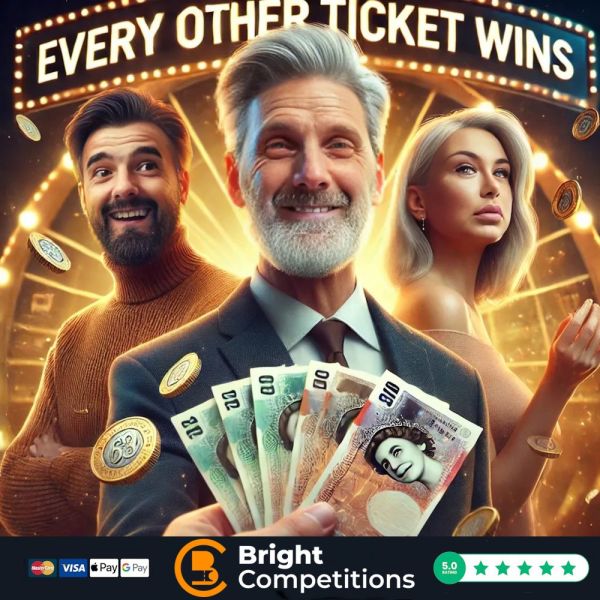 Every OTHER Ticket is a Winner! & 5x £100 Cash Jackpots