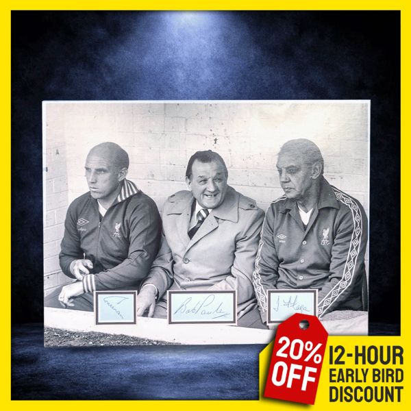 Extremely Rare! Bob Paisley, Joe Fagan & Ronnie Moran Signed Liverpool Montage!