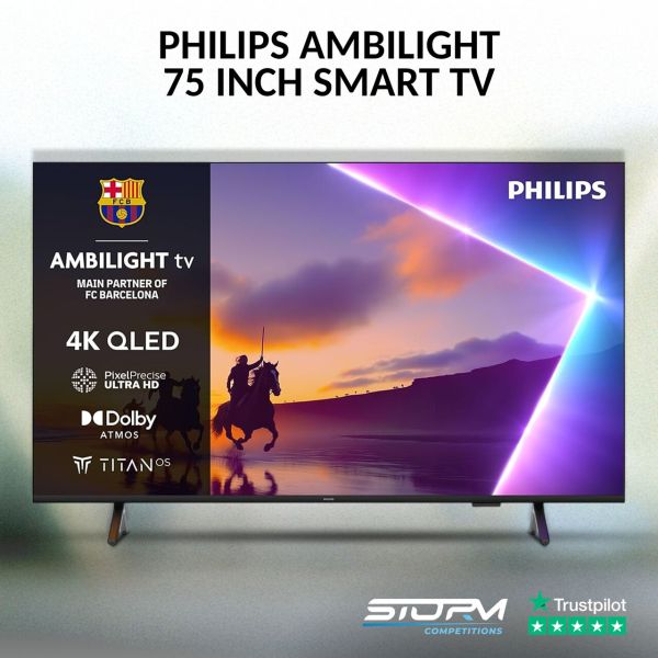 PHILIPS Ambilight 75PUS8500/05 75″ Smart 4K Ultra HD HDR QLED TV