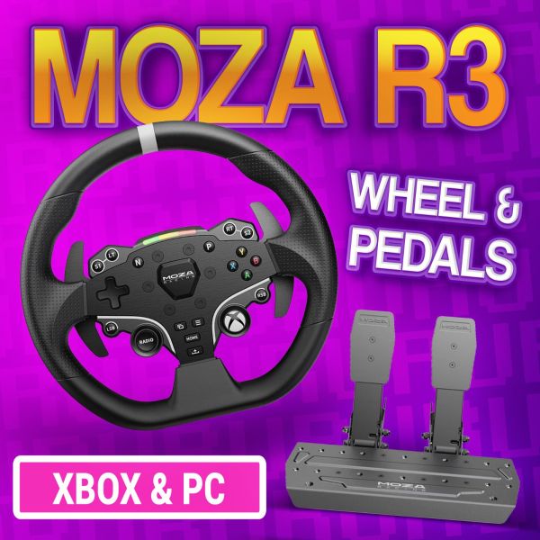 MOZA R3 RACING WHEEL & PEDALS FOR XBOX + PC!