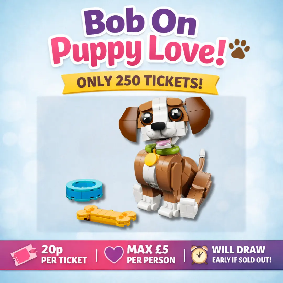 Bob On Puppy Love –  Win the LEGO Creator 3-in-1 Playful Puppy