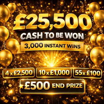 Mega Instant WIN £500 End Prize 29.03.26