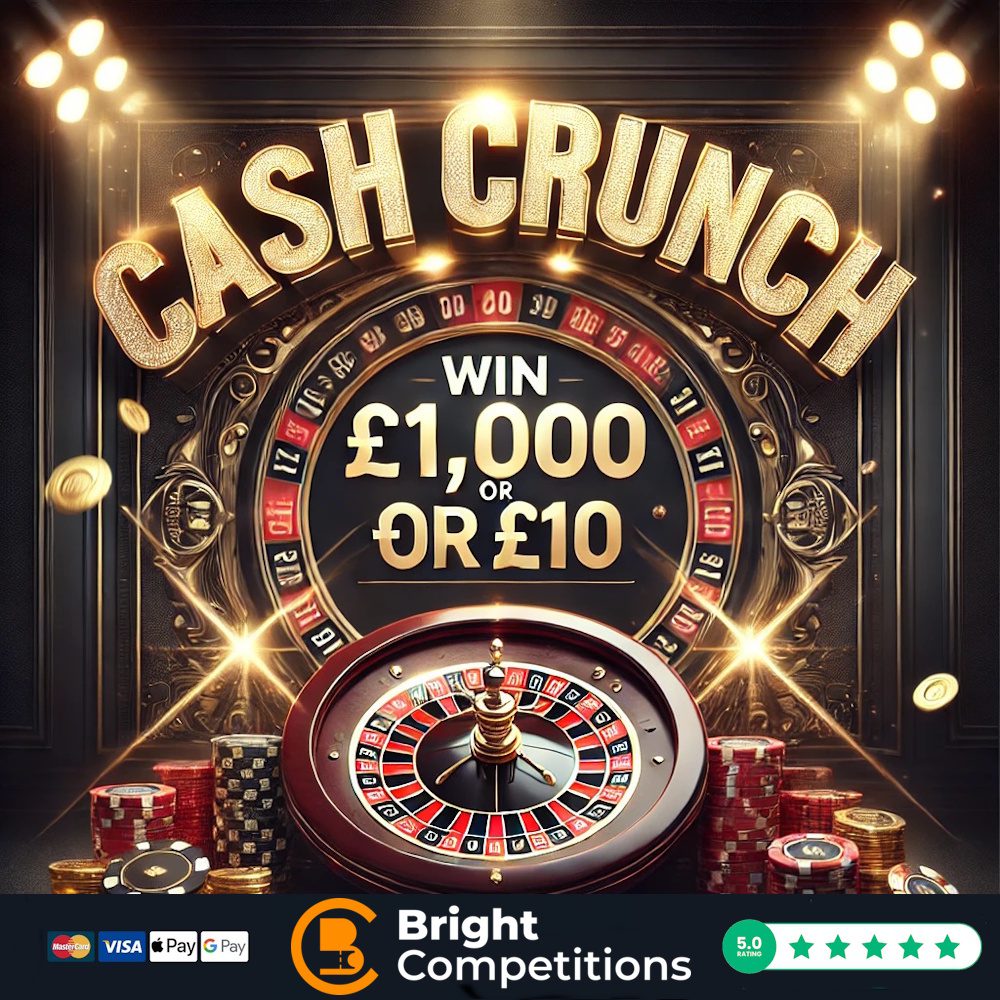 Cash Crunch! Win £1,000 or £10 Instantly & £1,000 Jackpot
