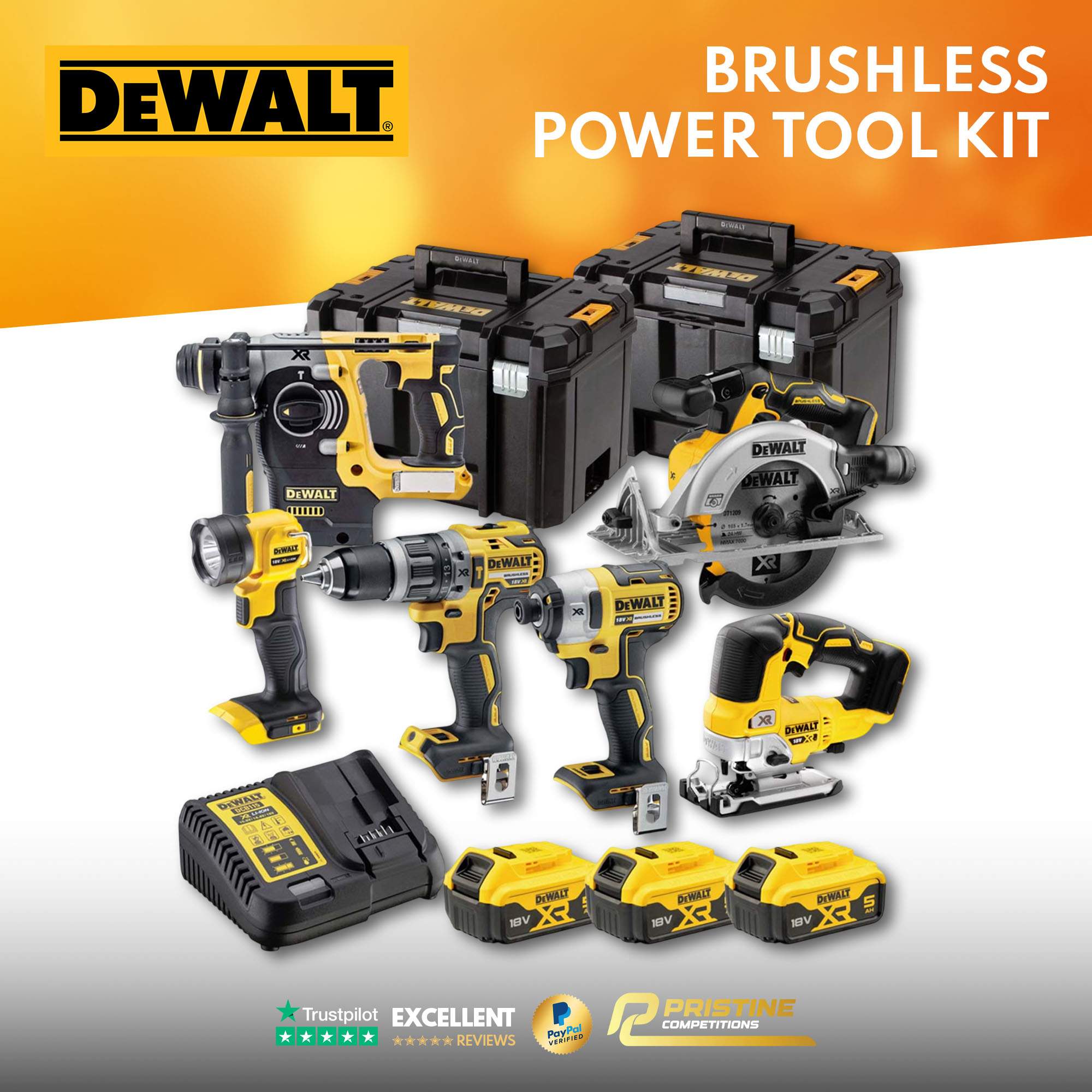 DeWalt DCK690P3T-GB 18V 6 Piece Brushless Power Tool Kit with 3x 5.0Ah Batteries #6