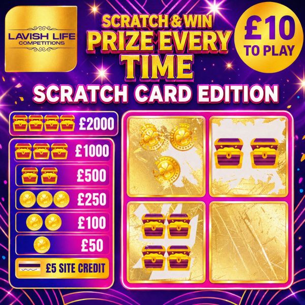 PRIZE EVERYTIME SCRATCH CARD : WIN UP TO £2,000 INSTANTLY- £1K END PRIZE!#3