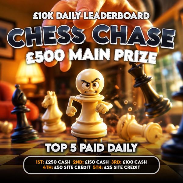 The £10,000 Chess Chase Daily Leaderboard – Top 5 Win Daily