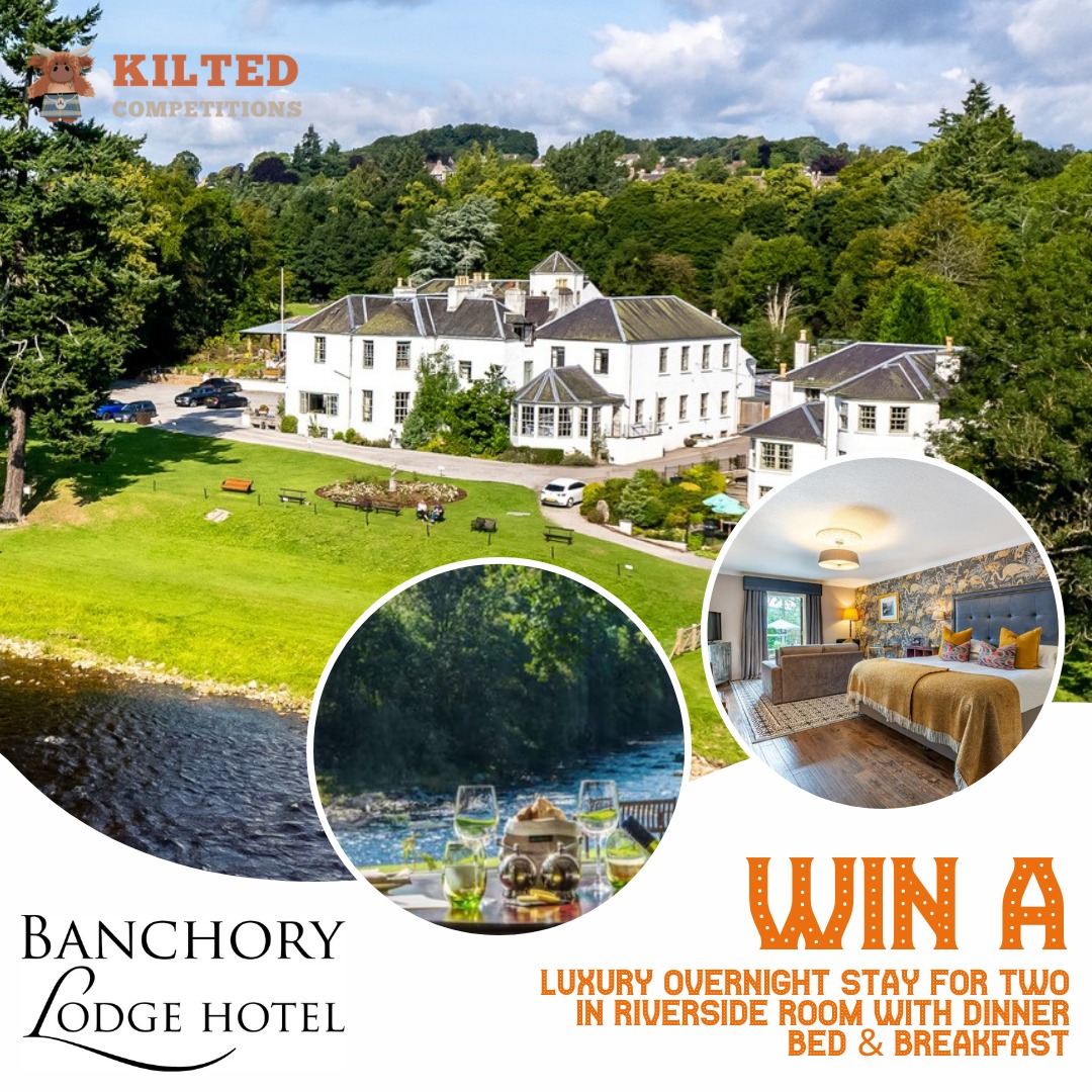 The Beautiful Banchory Lodge – Luxury Overnight Stay For Two In Riverside Room with Dinner Bed & Breakfast