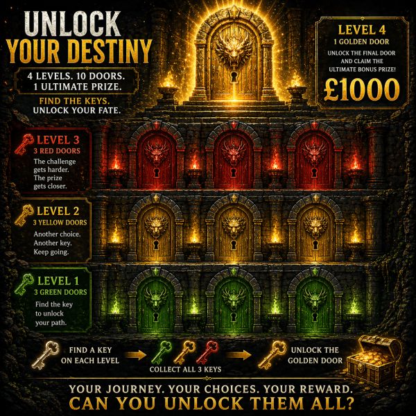 BRAND NEW GAME, LUCKY KEYS – £250 END PRIZE