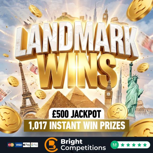 Landmark Wins – 1,017 Instant Wins (Up to £2,000 Cash) & £500 Jackpot