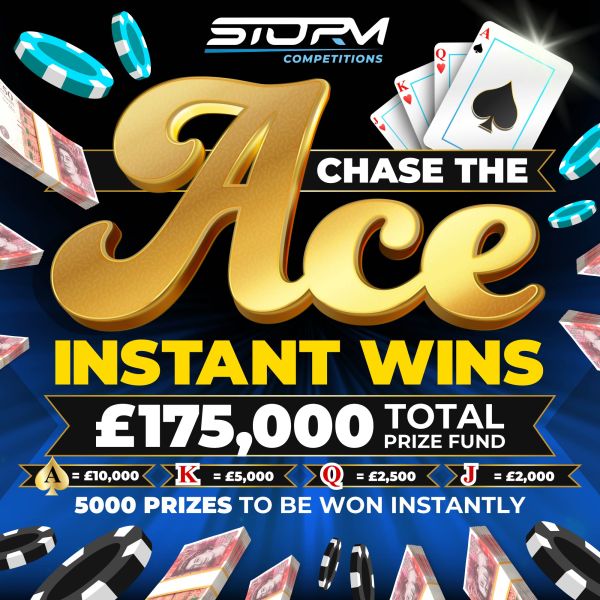 Chase The Ace Instant Wins – 5,000 Prizes – £175,000 Prize Fund