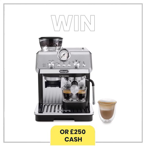 The taste of Italy: Deluxe De’Longhi Coffee Machine or £250 Cash!