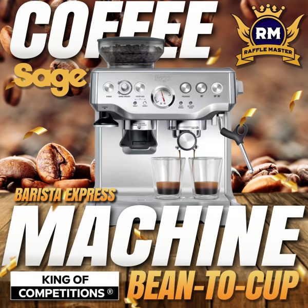 Sage Bean To Cup Barista Express Coffee Machine Or Take £400 Cash Alternative 99p