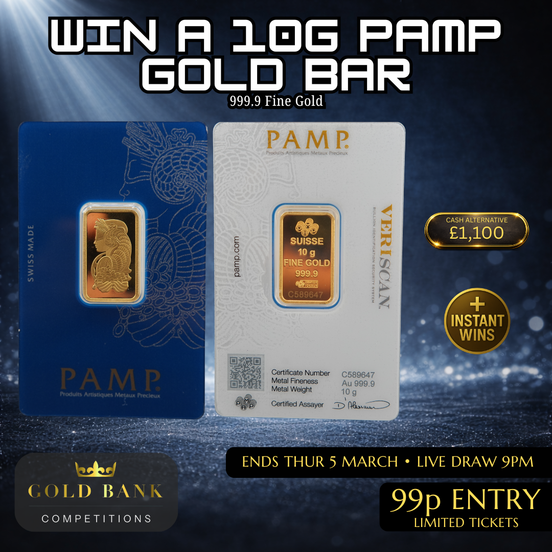 WIN a 10g PAMP Suisse Fine Gold Bar (999.9)