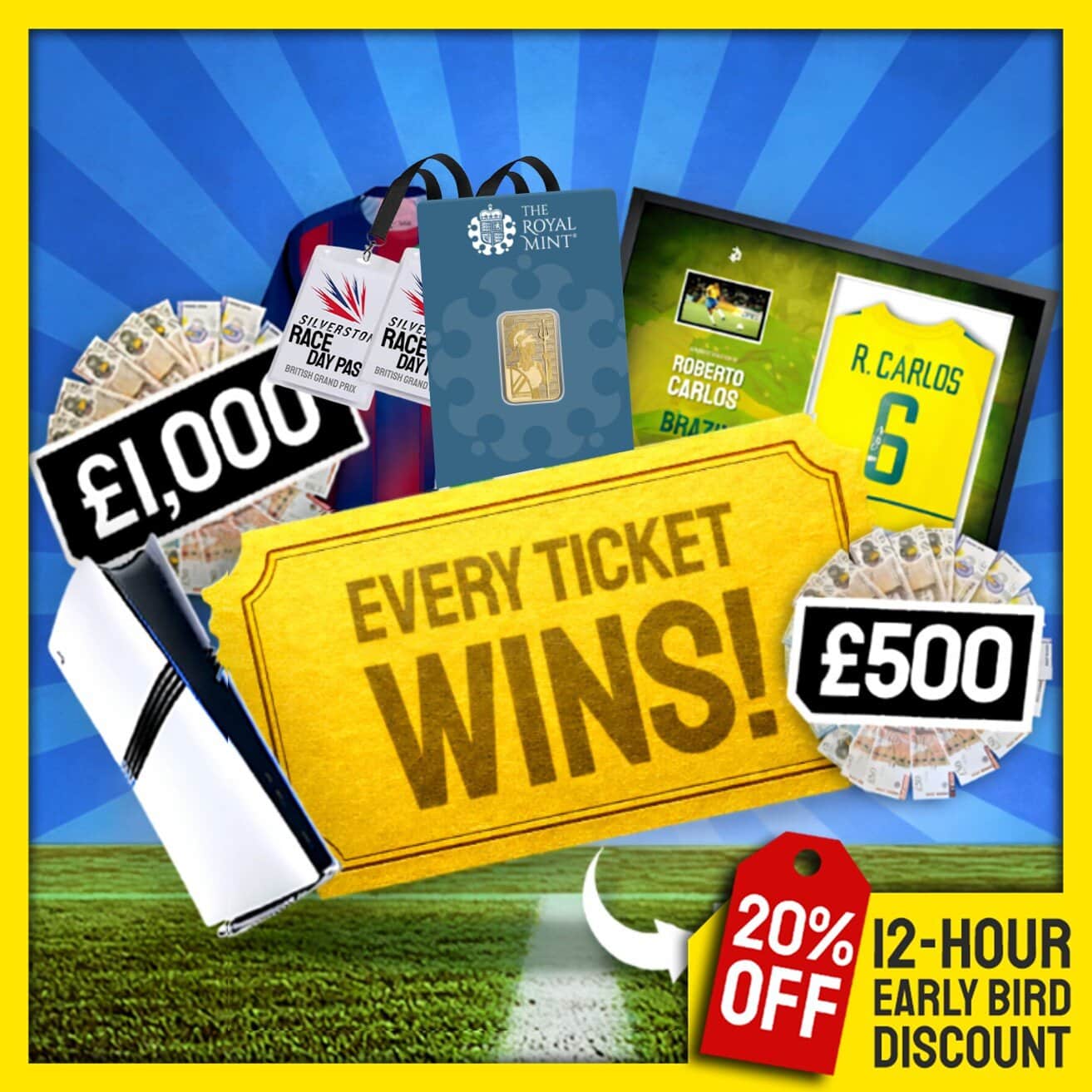 Every Ticket Wins Competition! Win a share of over £15,000 worth of prizes!