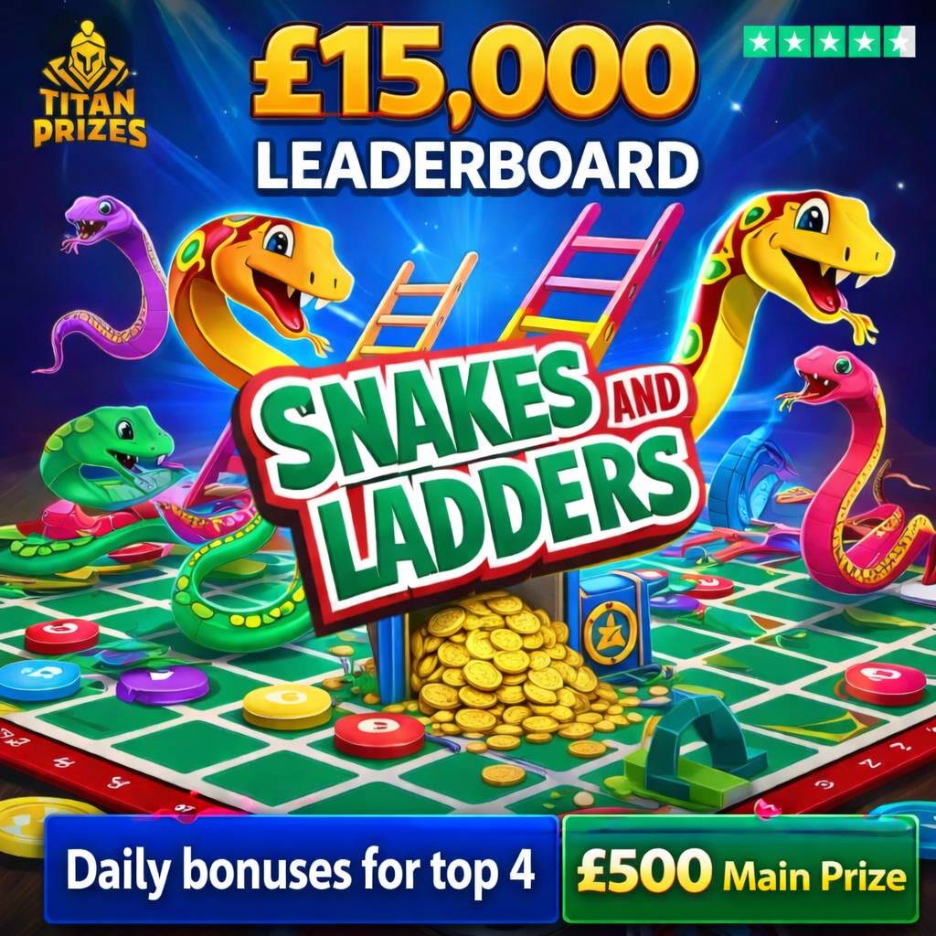 £15,000 Snakes & Ladders With £600 in Daily Leaderboard Prizes