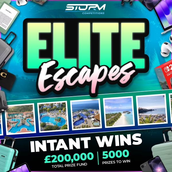 Elite Escapes Instant Wins – 5,000 Prizes – £200,000 Prize Fund