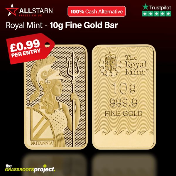 10G Gold Fine Bar OR £1,250 Cash