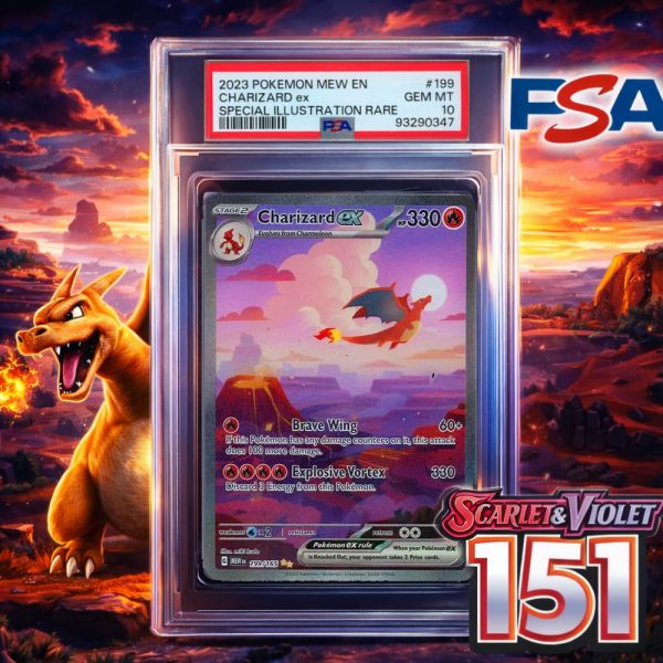 PSA 10 CERTIFIED POKEMON EX 199/165 | 151 SIR FULL ART CHARIZARD – RSP £1,700!