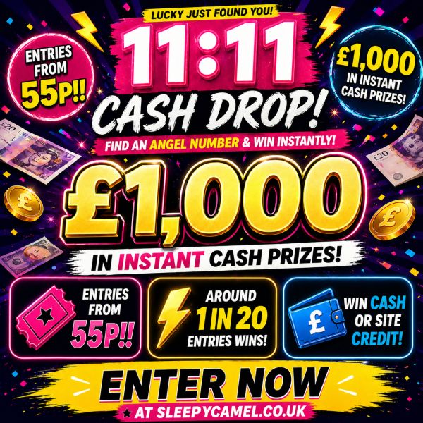 Sandy’s 11:11 Cash Drop – Instant Win!