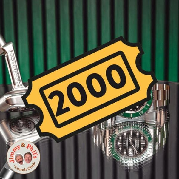 WIN 2000 TICKETS INTO ROLEX STARBUCKS COMP #2