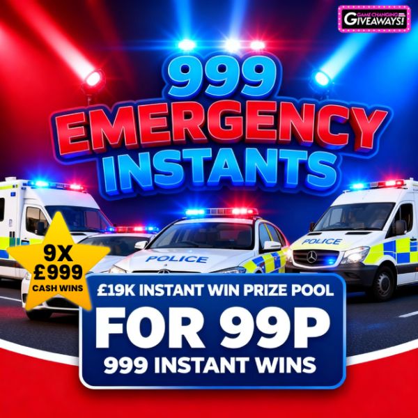 999 Emergency Instants – £19k Prize Pool + £999 Final Prize