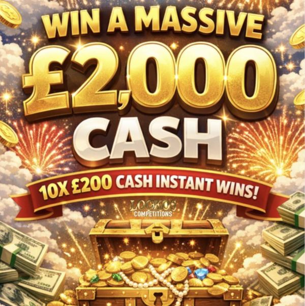 WIN A MASSIVE £2,000 CASH FOR 2P! PLUS 10X £200 CASH INSTANT WINS TO BE WON!