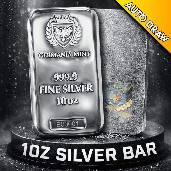 10OZ PURE SILVER BAR GERMANIA MINT BRAND NEW & BOXED – RRP £1,000!