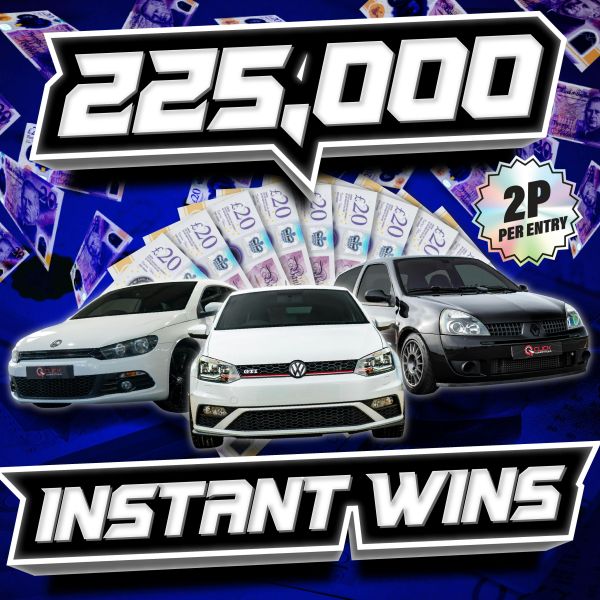 225,000+ Instant Wins Including 3 Cars - 2p Entry!